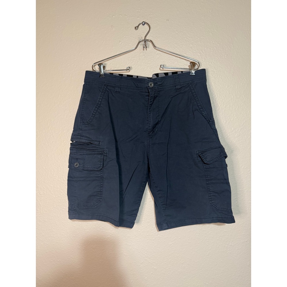 Lot of 2 Iron Co Mens Cargo Shorts Size 36 Navy Blue and Grey Camo Bundle